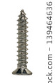 Construction screw close-up on a white isolated background 139464636