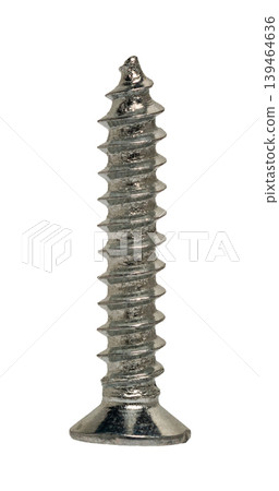 Construction screw close-up on a white isolated background Construction screw close-up on a white isolated background 139464636