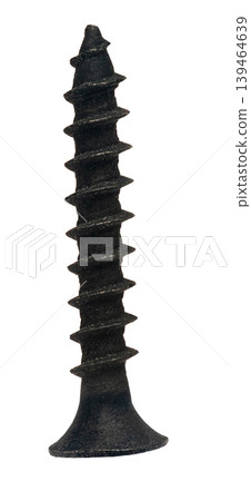 Construction screw close-up on a white isolated background Construction screw close-up on a white isolated background 139464639