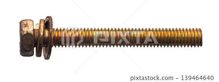construction bolt close-up on a white isolated background construction bolt close-up on a white isolated background 139464640