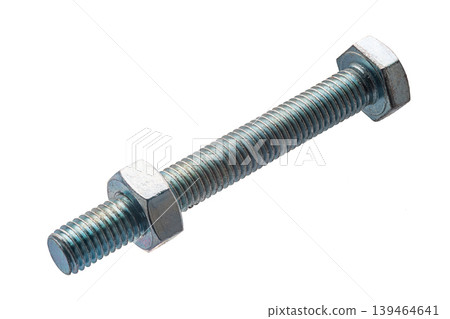construction bolt close-up on a white isolated background construction bolt close-up on a white isolated background 139464641