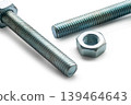 construction bolts and nuts on a white isolated background 139464643