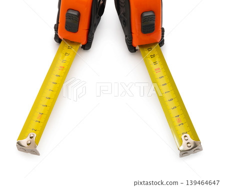 Construction tape measure clipping path isolated on white background Construction tape measure clipping path isolated on white background 139464647