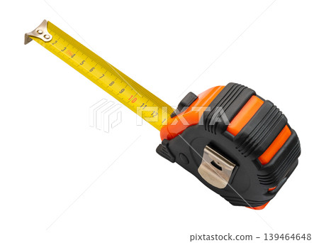 Construction tape measure clipping path isolated on white background Construction tape measure clipping path isolated on white background 139464648