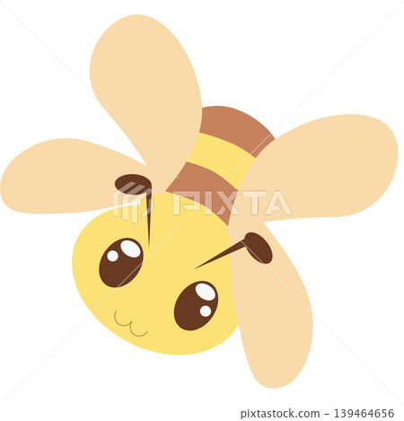 Flying Cute Bee Cartoon Vector Illustration Flying Cute Bee Cartoon Vector Illustration 139464656