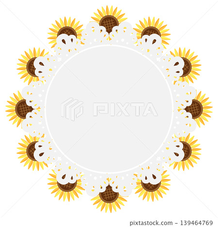 Sunflower circular lace frame Sunflower circular lace frame 139464769