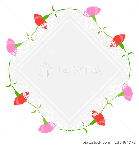 Carnation diamond lace frame 139464772