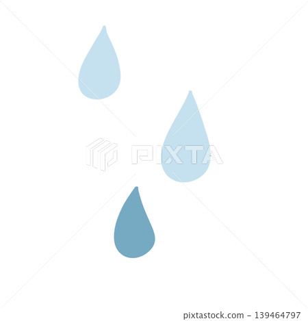 一幅描繪藍色雨滴的彩色插圖—雨季 139464797
