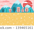 Spring Mountain Flower Landscape Illustration 139465161