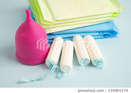 Sanitary hygiene set for woman menstrual period cycle protection. 139465374