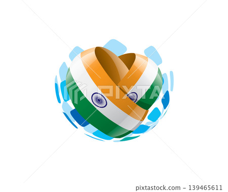 Patriotic heart wrapped in Indian flag illustration Patriotic heart wrapped in Indian flag illustration 139465611