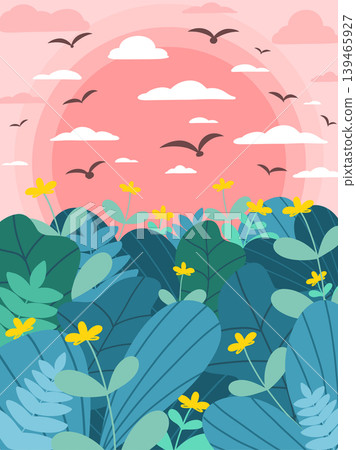 Plan design stately natural scenery, bird language flower fragrance 139465927