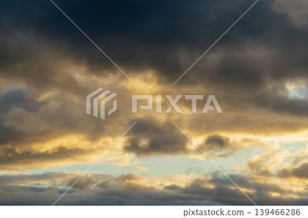 Blue sky and glittering clouds at dusk in winter 47 Blue sky and glittering clouds at dusk in winter 47 139466286