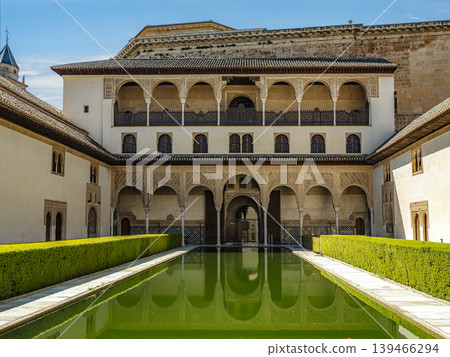 Alhambra Palace Court of the Myrtles in Granada Spain Alhambra Palace Court of the Myrtles in Granada Spain 139466294