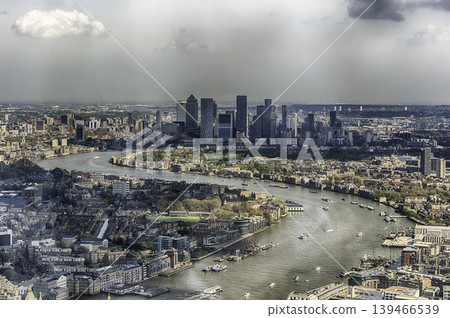 Aerial view of London over the river Thames, England, UK Aerial view of London over the river Thames, England, UK 139466539