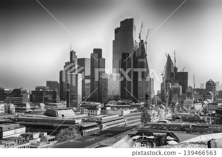 Aerial view with the city skyline of London, England, UK Aerial view with the city skyline of London, England, UK 139466563
