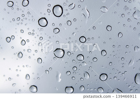 Transparent glass surface with water drops. Ideal for creative overlays, advertising visuals, and digital art. Transparent glass surface with water drops. Ideal for creative overlays, advertising visuals, and digital art. 139466911