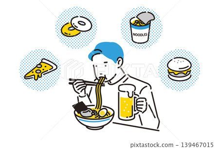暴飲暴食的男性 暴飲暴食的男性 139467015