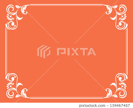 Decorative frame Elegant vector element for design in Eastern style, place for text. Floral pink and white frame. Lace illustration for invitations and greeting cards Decorative frame Elegant vector element for design in Eastern style, place for text. Floral pink and white frame. Lace illustration for invitations and greeting cards 139467487