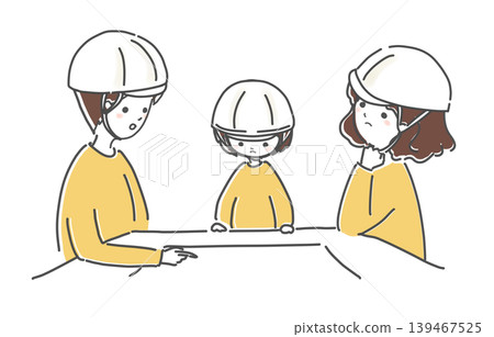 A family looking at a hazard map 139467525