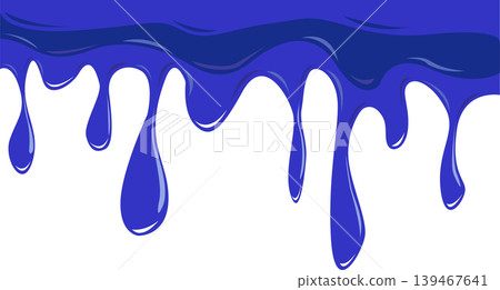 Blue liquid paint dripping down. Blue liquid paint dripping down. 139467641