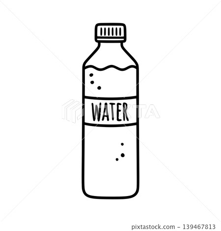 簡單的水瓶線條圖標 簡單的水瓶線條圖標 139467813