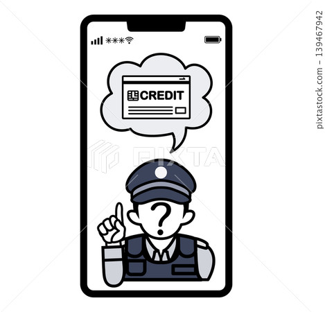 假警察要求查看智慧型手機上顯示的信用卡:一種特殊詐騙計劃的概念圖。 假警察要求查看智慧型手機上顯示的信用卡:一種特殊詐騙計劃的概念圖。 139467942