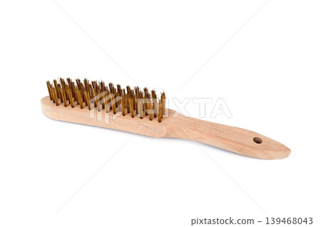 a wooden wire brush with brass bristles a wooden wire brush with brass bristles 139468043