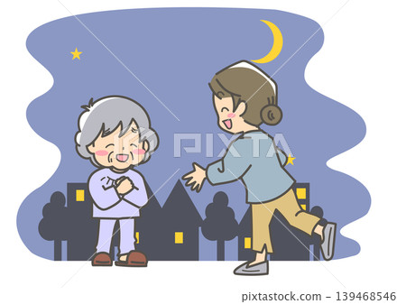 一位女子發現一位獨自在外遊蕩的老婦人，並立即上前安慰她，讓她感到如釋重負，並感受到重逢的喜悅。 139468546