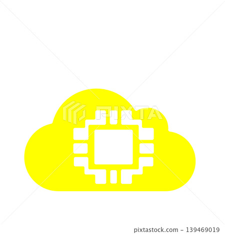 代表雲端運算人工智慧和資料處理的技術圖示（黃色）。 139469019