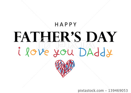 happy fathers day typography isolated vector illustration 139469053