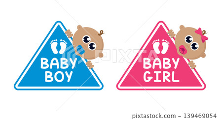 baby sign boy and girl isolated vector illustration baby sign boy and girl isolated vector illustration 139469054