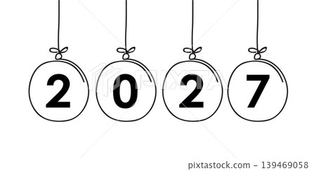 simple christmas balls 2027 isolated vector illustration simple christmas balls 2027 isolated vector illustration 139469058