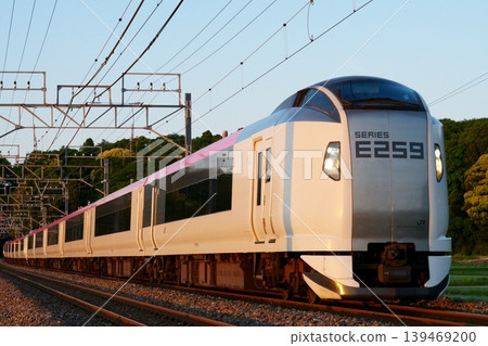 Narita Express E259 series train formation photo in the evening Narita Express E259 series train formation photo in the evening 139469200