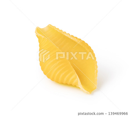 Single conchiglie shell pasta on white background Single conchiglie shell pasta on white background 139469966