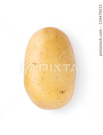 Single whole raw fresh potato on white background Single whole raw fresh potato on white background 139470015