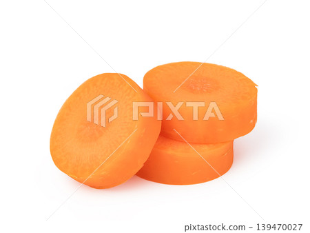 Stack of fresh orange carrot slices Stack of fresh orange carrot slices 139470027