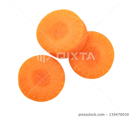 Fresh orange carrot slices showing healthy food concept Fresh orange carrot slices showing healthy food concept 139470030