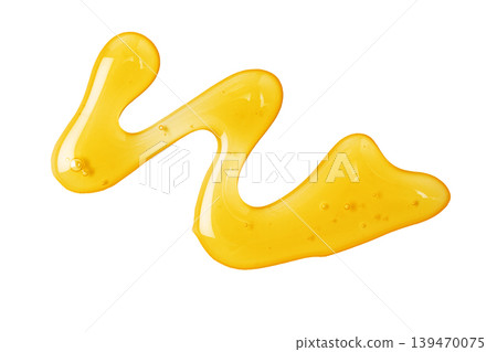 Golden honey dripping zig zag liquid smear 139470075