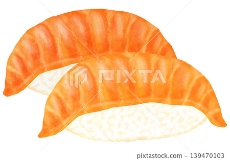 兩份鮭魚壽司的插圖 兩份鮭魚壽司的插圖 139470103