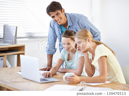 Teamwork, laptop or portrait of manager of designers in meeting for news, tech or planning in office. Collaboration, startup or happy people with research on online blog website for editing project Teamwork, laptop or portrait of manager of designers in meeting for news, tech or planning in office. Collaboration, startup or happy people with research on online blog website for editing project 139470513