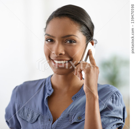 Office, phone call and portrait of business black woman for communication, contact and online networking. Professional, happy and face of worker on cellphone for conversation, talking and discussion Office, phone call and portrait of business black woman for communication, contact and online networking. Professional, happy and face of worker on cellphone for conversation, talking and discussion 139470598