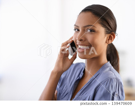 Phone call, office and portrait of business woman for communication, networking and contact. Professional, happy and face of worker on cellphone for talking, conversation and discussion in workplace Phone call, office and portrait of business woman for communication, networking and contact. Professional, happy and face of worker on cellphone for talking, conversation and discussion in workplace 139470609