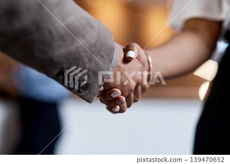 Handshake, welcome and agreement for recruitment at office with success, onboarding or hiring at company. Business people, shaking hands and thanks for deal, congratulations or interview at HR agency Handshake, welcome and agreement for recruitment at office with success, onboarding or hiring at company. Business people, shaking hands and thanks for deal, congratulations or interview at HR agency 139470652