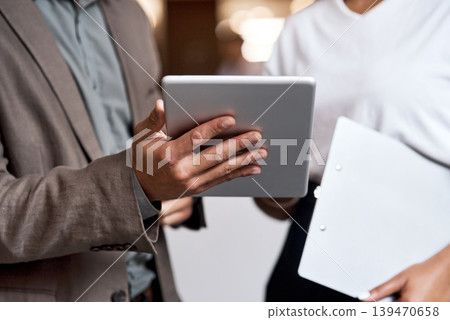 Hands, tablet and team of business people at work for planning, insurance claims and risk management. Tech, broker and collaboration in office with financial coverage, policy review or discussion Hands, tablet and team of business people at work for planning, insurance claims and risk management. Tech, broker and collaboration in office with financial coverage, policy review or discussion 139470658