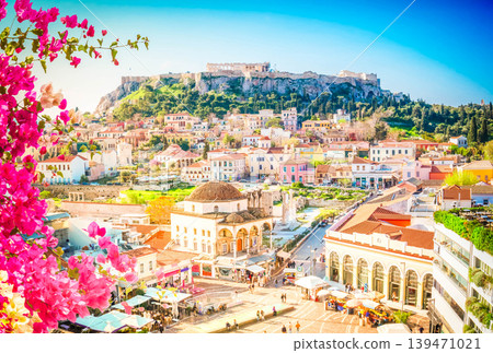 Skyline of Athenth with Acropolis hill Skyline of Athenth with Acropolis hill 139471021