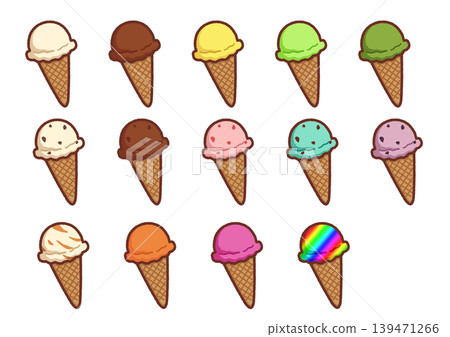 A collection of ice cream cones A collection of ice cream cones 139471266