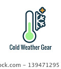 Fabric Features Icon Set Showing Cold Weather Gear Fabric Concept 139471295