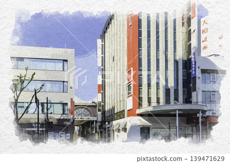聖波爾塔中央町水彩畫，位於大分縣大分市大分市。 139471629