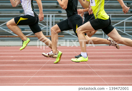 Group athletes running 100-meter Group athletes running 100-meter 139472001